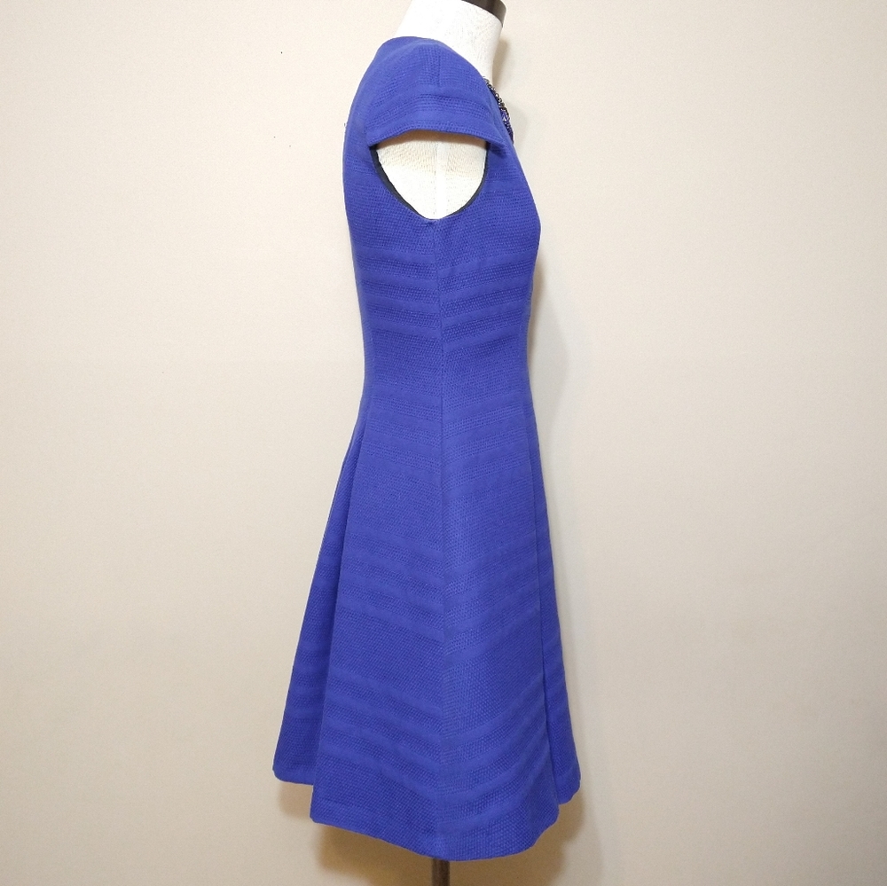 Zara Basic Royal Blue A-Line Structured Cocktail … - image 3